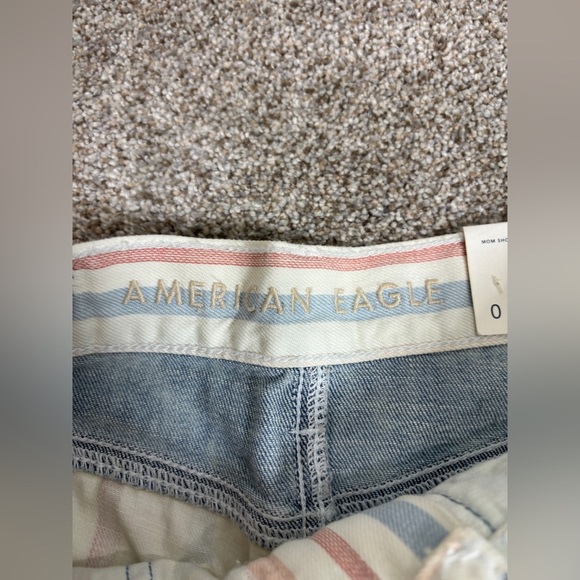 NEW! American Eagle Shorts 0 Striped Mom Short Patriotic American Cut Off - Picture 9 of 12